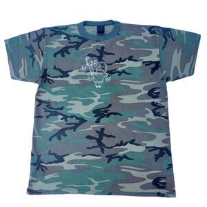 Luke 14:26-27 Stripes T Shirt Men's Large Graphic Camo Vintage